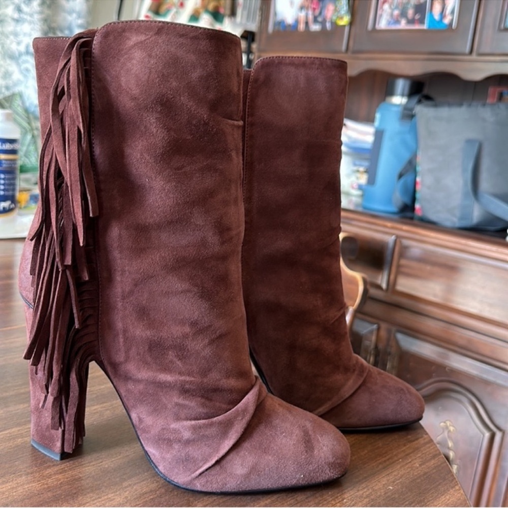 Giuseppe Zanotti Alabama Fringe Suede Boots 39.5